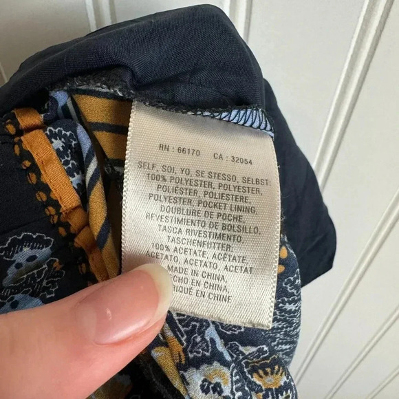 Anthropologie Elevenses aralia print boho crop pants size 2 Q24 - Picture 8 of 9